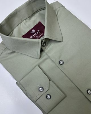 Solid Olive Green Shirt – Minimal Style_img_0