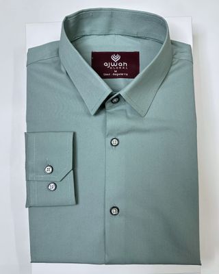 Men’s Sage Green Solid Shirt_img_1