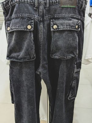 Cargo Denim Jeans// Washed Black_img_3