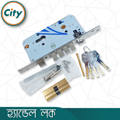 উচ্চ সুরক্ষা বড় আকারের হ্যান্ডেল লক অতিরিক্ত নব সহ প্রধান দরজার জন্য অ্যান্টিক রঙের দরজার লক Door Lock_img_5