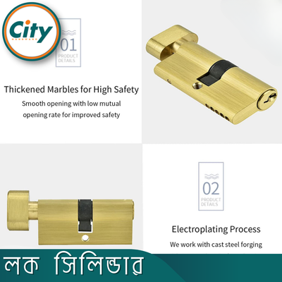 হ্যান্ডেল লক সিলিন্ডার লক লিভার ওয়ান সাইড চাবি ওয়ান সাইড নব ছোট আকারের হ্যান্ডেল লকের জন্য_img_2