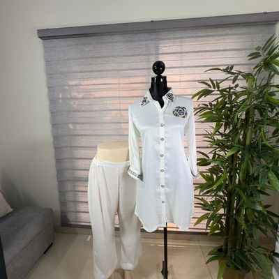 Elegant White Embroidered Collar Cord Set_img_0