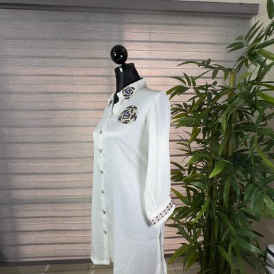 Elegant White Embroidered Collar Cord Set_img_1