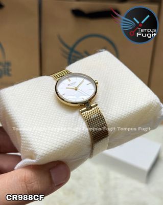 Curren 9038 Ladies Chain Watch- Silver Dial- Golden Bezel- Golden Mesh Chain- TF Code CR988CF_img_5