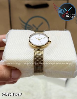 Curren 9038 Ladies Chain Watch- Silver Dial- Golden Bezel- Golden Mesh Chain- TF Code CR988CF_img_6