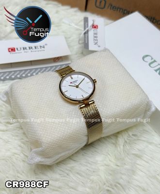 Curren 9038 Ladies Chain Watch- Silver Dial- Golden Bezel- Golden Mesh Chain- TF Code CR988CF_img_8