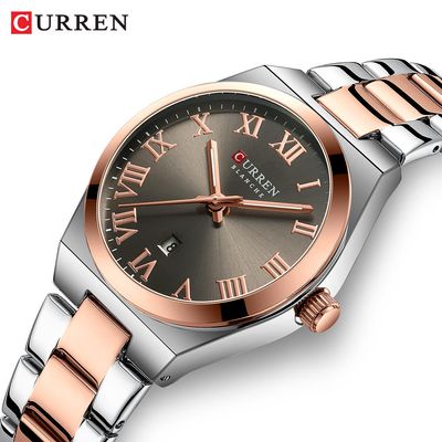 Curren 9095 Ladies Chain Watch- Grey Dial- Rose Golden Bezel- Silver+Rose Golden Chain- TF Code CR901CF_img_1