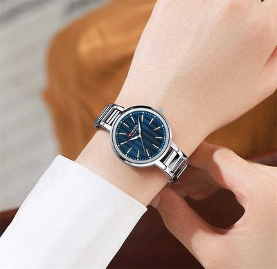 Curren 9109 Ladies Chain Watch- Blue Dial- Silver Bezel- Silver Chain- TF Code CR991CF_img_2