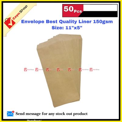Envelope Best Quality  Liner 150gsm Size 11"x5" (25 or 50 pcs Bundle)_img_2