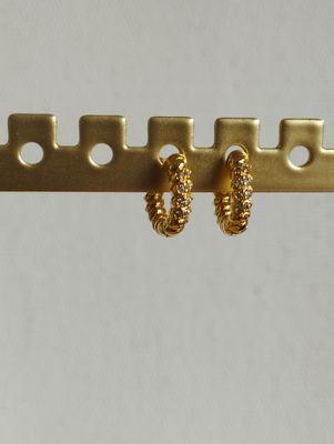 Twist hoop earrings - 0.8 cm_img_2