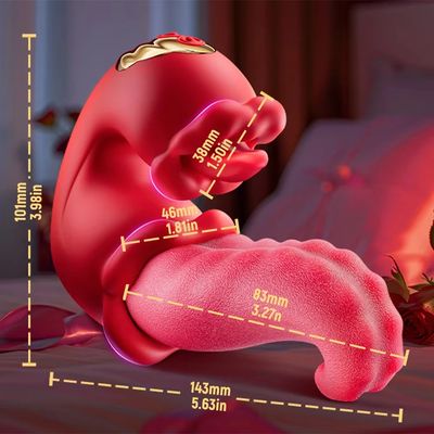 3 in 1 Tongue Swing Tease Vibrator Mouth Biting Clitoris Nipple G-spot Stimulator Realistic Tongue Dildo Rose Sex Toy for Women_img_2