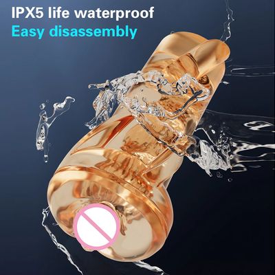 Masturbator Cup for Men Realistic Vagina Vibration Blowjob Machine Masturbation Cup Endurance Exercise Vacuum Adult Sex Toys 18+_img_3