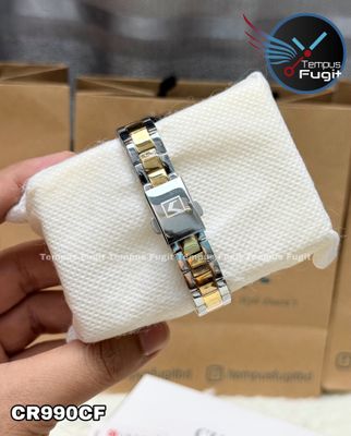 Curren 9105 Ladies Chain Watch- Silver Dial- Golden Bezel- Silver+Golden Chain- CR990CF_img_9