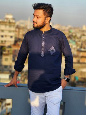 Elite pocket embroidered katua(nevy blue)_img_1