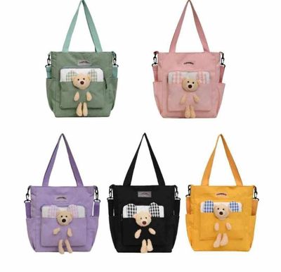 Korean Style Canvas Shoulder Bag Elegant Spacious Versatile Handbag Messenger Bags for Shopping_img_0