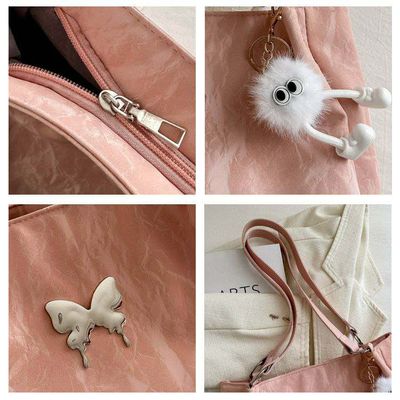 Popular Butterfly Tote Big with cute pendent Material: PU LeatherCloser type: Zipper_img_1