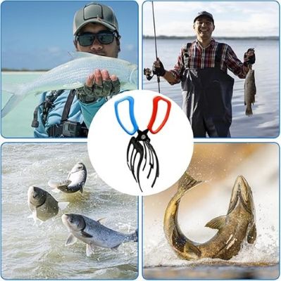 Fish Gripper, Fish Grabber Tool Metal Fish Grippers for Fishing, 3 Claw Fish Grips Anti-Slip Fishing Pliers Gripper Control Clamp Claw Fish Pliers Catch Fish Fishing Accessories, Ideal for Anglers_img_2