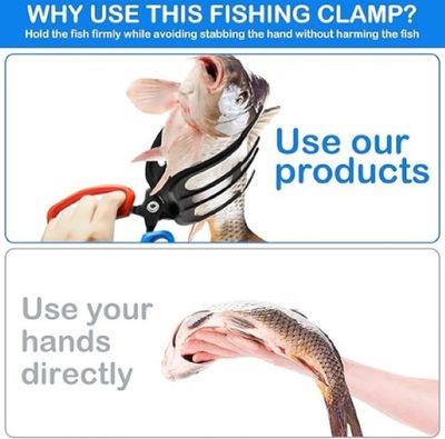 Fish Gripper, Fish Grabber Tool Metal Fish Grippers for Fishing, 3 Claw Fish Grips Anti-Slip Fishing Pliers Gripper Control Clamp Claw Fish Pliers Catch Fish Fishing Accessories, Ideal for Anglers_img_6