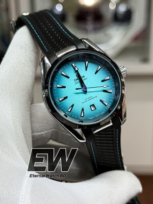 OMEGA AQUA TERRA AUTOMATIC TIFFANY DIAL BLACK BELT_img_2