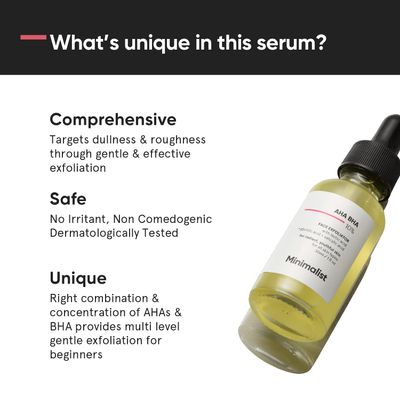 Minimalist 10% AHA + BHA Exfoliating Serum | Lactic Acid, Glycolic Acid & Salicylic Acid | Gently Exfoliates & Clears Pores | For Glowing, Even Skin | 30ml_img_1