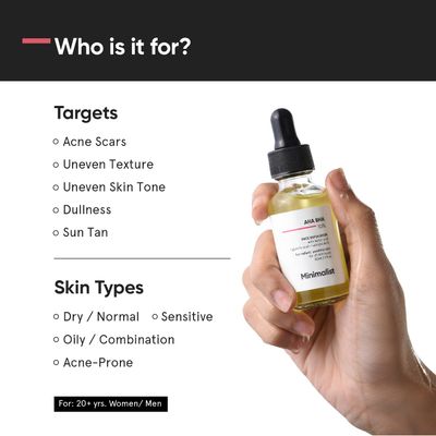Minimalist 10% AHA + BHA Exfoliating Serum | Lactic Acid, Glycolic Acid & Salicylic Acid | Gently Exfoliates & Clears Pores | For Glowing, Even Skin | 30ml_img_2