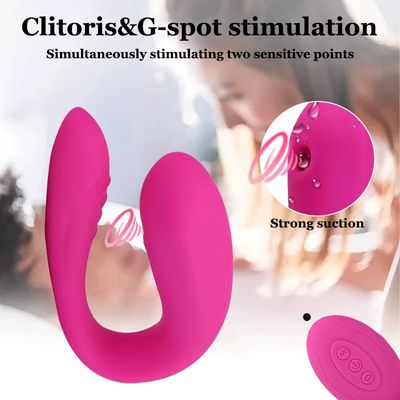 10 Speed Vibration Dildo Clitoris Sucker Vaginal Vibrators For Women Remote Control G Spot Dual Stimulator Sex Toy For Couple_img_0