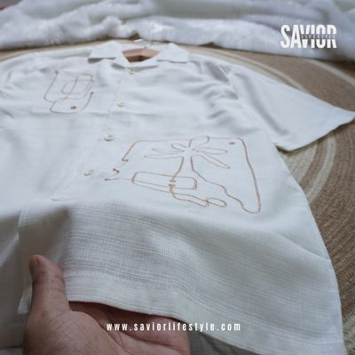 Island Calm - Drop Shoulder Embroidery Shirt_img_1