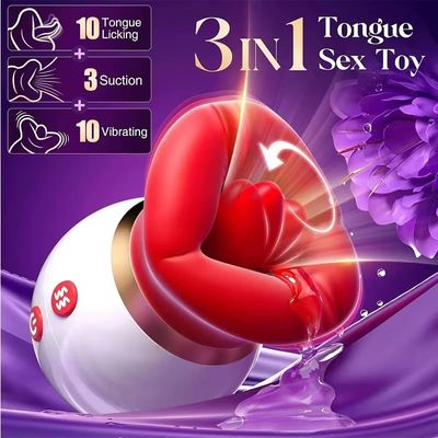 Clitoral Sucking Vibrator 3in1 Tongue Licking Nipple Stimulator Lips Teasing Clitoris Adult Masturbation Sex Toys for Women_img_4
