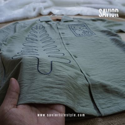 Nature Thread - Drop Shoulder Embroidery Shirt_img_2