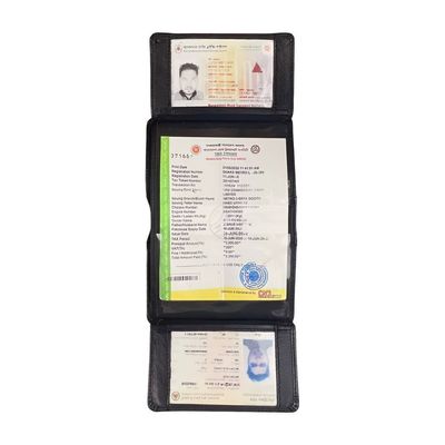 KROYSHALA Moto Biker 100% genuine leather wallet black & chocolate_img_1