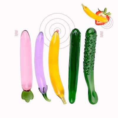 Glass Dildo satisfayer Artificial Penis Realistic sex toys For Women Fruit Vegetable Vibrator Masturbation butt Anal Plug_img_0