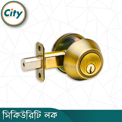 সিকিউরিটি লক ওয়ান সাইড কী ওয়ান সাইড নব সিস্টেম ডেডবোল্ট ডোর লক কফি কালার দরজার লক_img_1