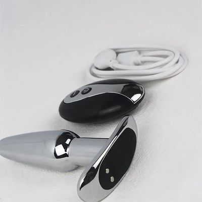 Vibrating Metal Anal Plug Smooth Steel Wireless Remote Butt Plug G-spot Stimulator Massager Sex Toys for Men Women Masturbator_img_4