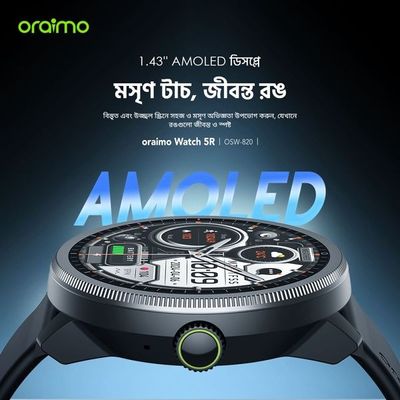 Oraimo Watch 5R BT Calling Smartwatch (OSW-820), Black Color_img_1