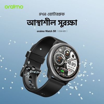 Oraimo Watch 5R BT Calling Smartwatch (OSW-820), Black Color_img_3