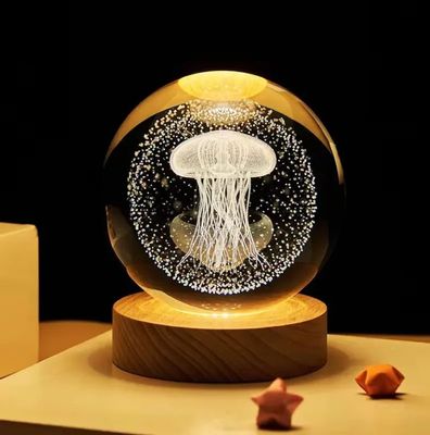 7 Color Changing LED 3D Crystal Ball .