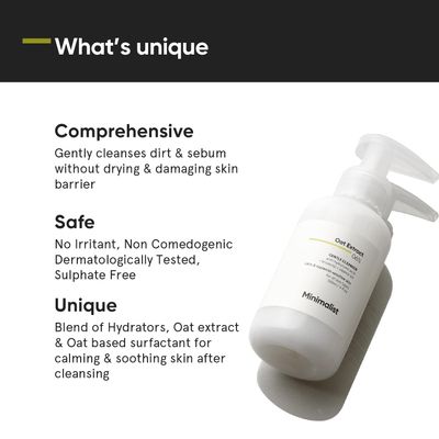 Minimalist 6% Oat Extract Gentle Face Wash | For Sensitive, Dry & Dehydrated Skin | With Hyaluronic Acid for Intense Hydration | 120ml_img_2
