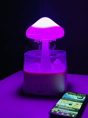 5 IN 1 Bluetooth Speaker Rain Cloud Humidifier, switchable 7 colors, 450ml capacity super quiet, intelligent anti-dry function_img_7