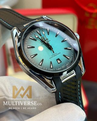 OMEGA AQUATERRA AUTOMATIC | TIFFANY DIAL | BLACK SILICONE BELT (SEMI AAA)_img_1