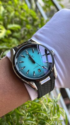 OMEGA AQUATERRA AUTOMATIC | TIFFANY DIAL | BLACK SILICONE BELT (SEMI AAA)_img_7