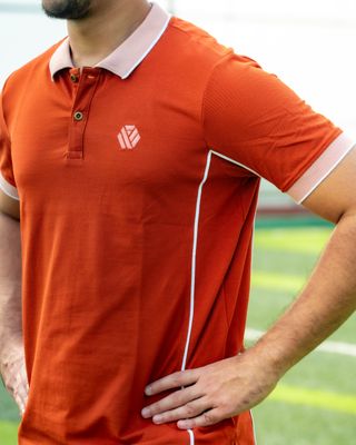 Premium Quality Piping Cut & Sew Design Pique Polo - Burnt orng_img_3