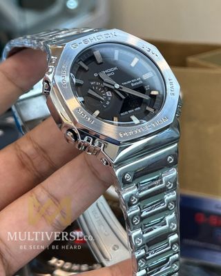 GSHOCK GM2100 |SILVER CHAIN BLACK DIAL (AAA)_img_0