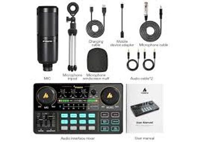 MAONOCASTER Lite Live Streaming Bundle: All-In-One Podcast Production Studio Comes With Digital Audio Interface+ Condenser Mic+ Headphone_img_1
