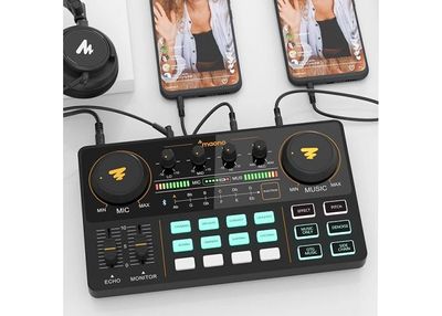 MAONOCASTER Lite Live Streaming Bundle: All-In-One Podcast Production Studio Comes With Digital Audio Interface+ Condenser Mic+ Headphone_img_5