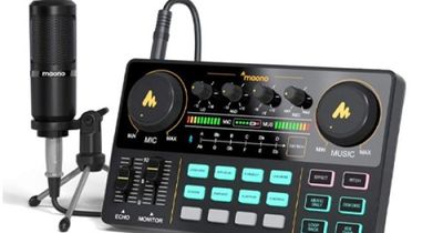 MAONOCASTER Lite Live Streaming Bundle: All-In-One Podcast Production Studio Comes With Digital Audio Interface+ Condenser Mic+ Headphone_img_6