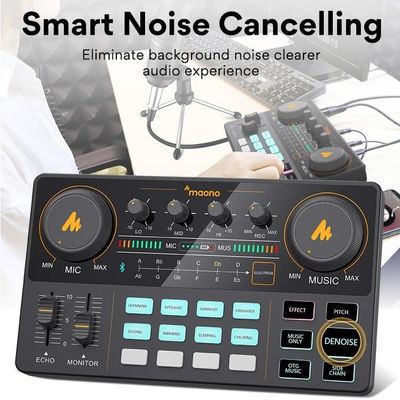 MAONOCASTER Lite Live Streaming Bundle: All-In-One Podcast Production Studio Comes With Digital Audio Interface+ Condenser Mic+ Headphone_img_8