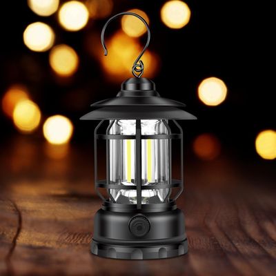 Multifunctional Rechargeable Stepless Dimming Handheld LED Camping Lamp Vintage Portable Lantern_img_1