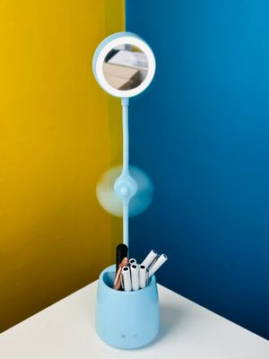 Desk Pen Holder With Led Lamp And Fan_img_2