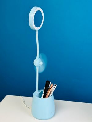 Desk Pen Holder With Led Lamp And Fan_img_3