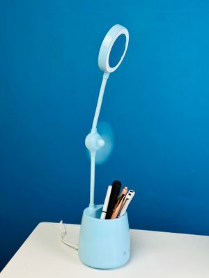 Desk Pen Holder With Led Lamp And Fan_img_5
